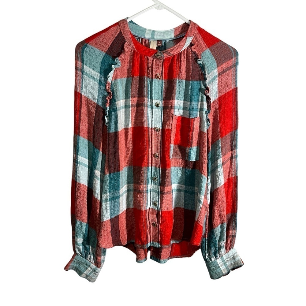 Pilcro Long Sleeve Button Up Plaid Shirt